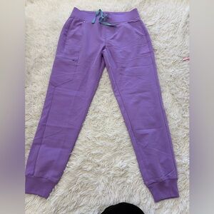 Figs Lavender Joggers with Teal Drawstring